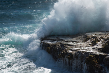 Large waves crushing at the shore