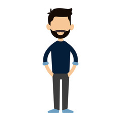 Young man avatar with beard and casual clothes vector illustration graphic design