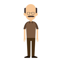 Adult man avatar with mustache and glasses vector illustration graphic design