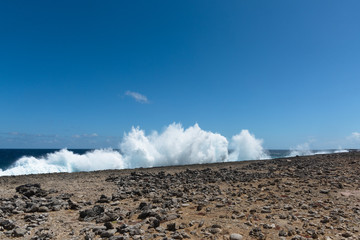 Large waves crushing at the shore
