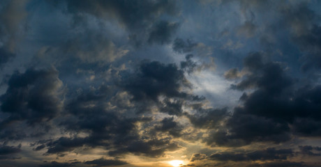 Nice sunset sky, Dramatic sky with clouds