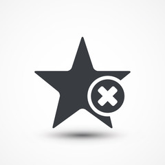 Star favorite sign web icon with delete sign. illustration design element