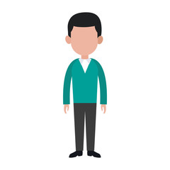 Young man avatar with casual clothes cartoon vector illustration graphic design
