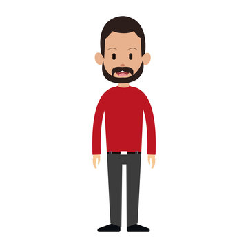 Young man avatar with beard and casual clothes vector illustration graphic design