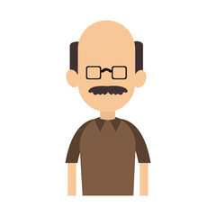 Adult man avatar with mustache and glasses vector illustration graphic design