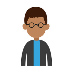 Young man avatar with glasses vector illustration graphic design