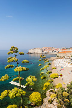 Croatia, Dubrovnik, early monring over Banya beech