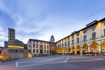 Italy. Tuscany. Arezzo district. Val di Chiana Arezzo. Piazza Grande.