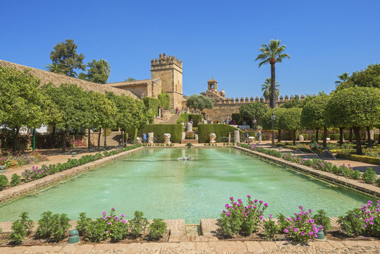 Gardens of the Alcazar of the Crhistian Kings (Alcazar de los Reyes Cristianos), Cordoba, Andalusia, Spain