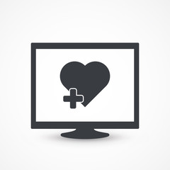 Heart Care Monitoring On Desktop Computer