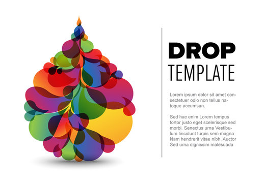 Flyer Layout with Colorful Droplet Elements