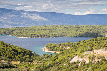 Naklejka na ściany i meble Amazing bay on Hvar island, Croatia