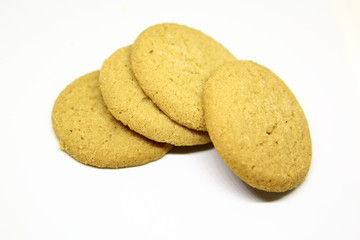 Oatmeal cookies isolated over a white