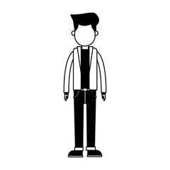 Young man avatar with casual clothes cartoon vector illustration graphic design