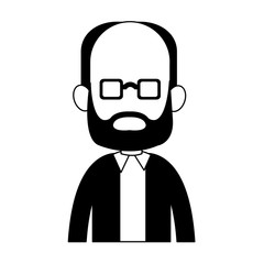 Young man avatar with beard and sunglasses vector illustration graphic design
