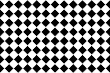 Abstract Black and White Geometric Pattern with Squares and Stripes. Wicker Structural Texture Checkered. Diagonal Tile Wall. Raster Illustration