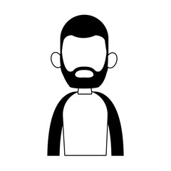 Young man avatar with beard and casual clothes vector illustration graphic design