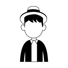 Young man avatar with hat vector illustration graphic design