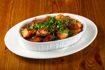 Baked pork with potato