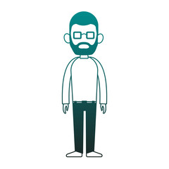 Young man avatar with beard and sunglasses vector illustration graphic design