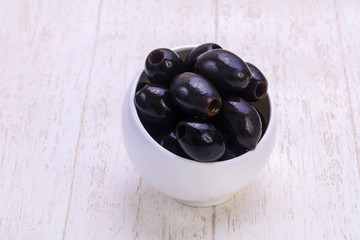 Pickled olives in the bowl