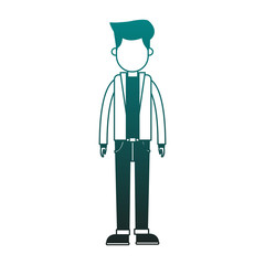 Young man avatar with casual clothes cartoon vector illustration graphic design