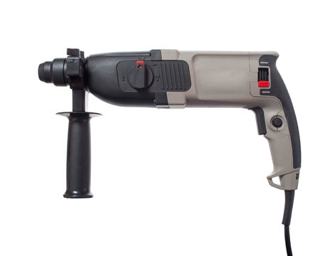 Electric punch gun with electronic control system for increased performance, isolated on white background, Power Tools for Construction and Repair