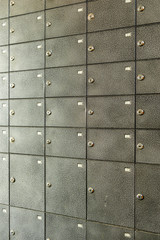 a large number of bank cells for storing valuables