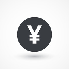 Yen. Flat icon on the circle. illustration