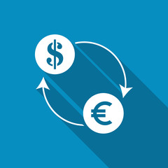 Money convert icon. Euro Dollar