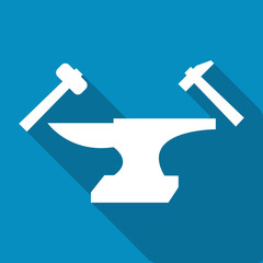 Smith Icons. Anvil and hammer isolated