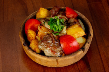 Roasted pork and vegetables