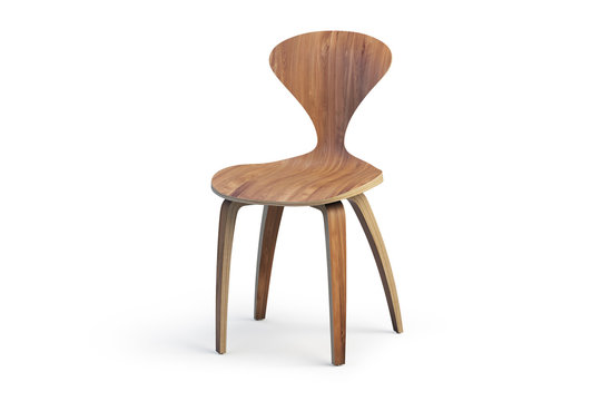 Modern wooden chair. 3d render
