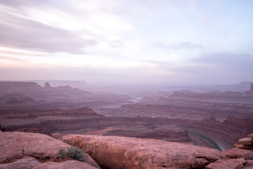 A sunrise over Canyonlands National Park in Utah