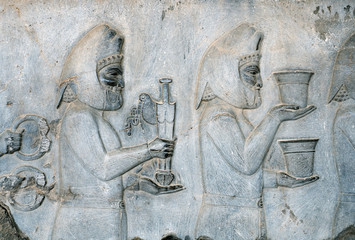 Persian empire bas relief, Persepolis, Iran