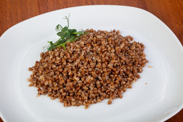 Delicious boiled buckwheat