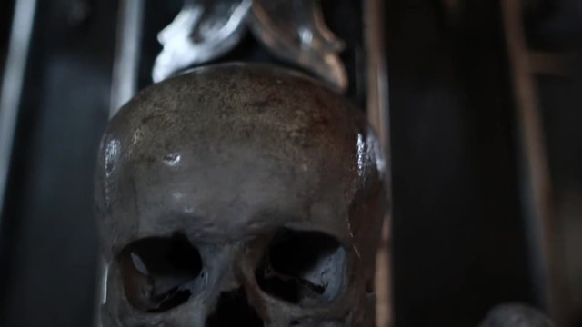 Dark, scary Skulls as candle holder
