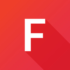 Obraz premium Illustration of a Letter with a Long Shadow - Letter F