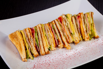 Delicious ham sandwiches
