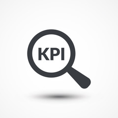 Magnifying glass and KPI