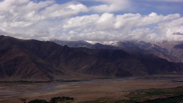 Timelapse of mountain valley Tibet