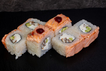 Japanese roll with salmon