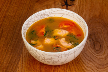 Fish soup with salmon