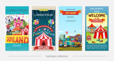 Flat Amusement Park Vertical Banners