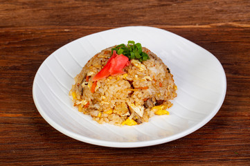 Stir fry rice with chicken