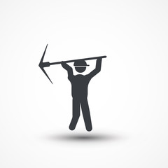 Worker with a pickaxe