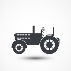 Tractor icon on white background