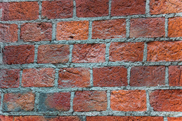 A fragment of an old brick wall. Background, texture
