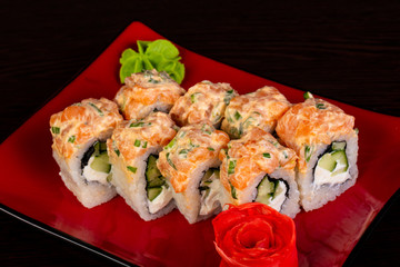 Japanese roll with salmon