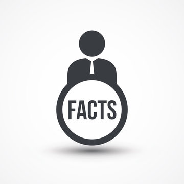 Business Person With Text FACTS Flat Icon